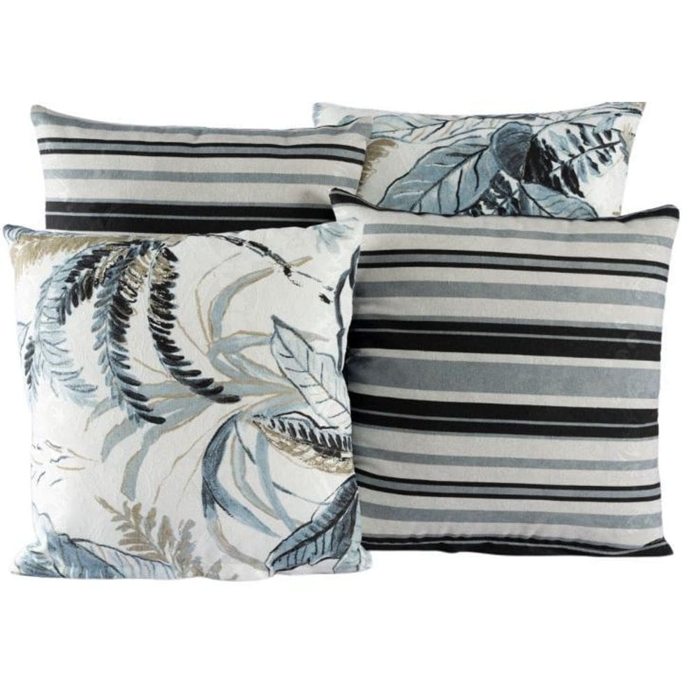 Kit 4 Almofadas Jacquard Decorativas 40X40 Azul - 002