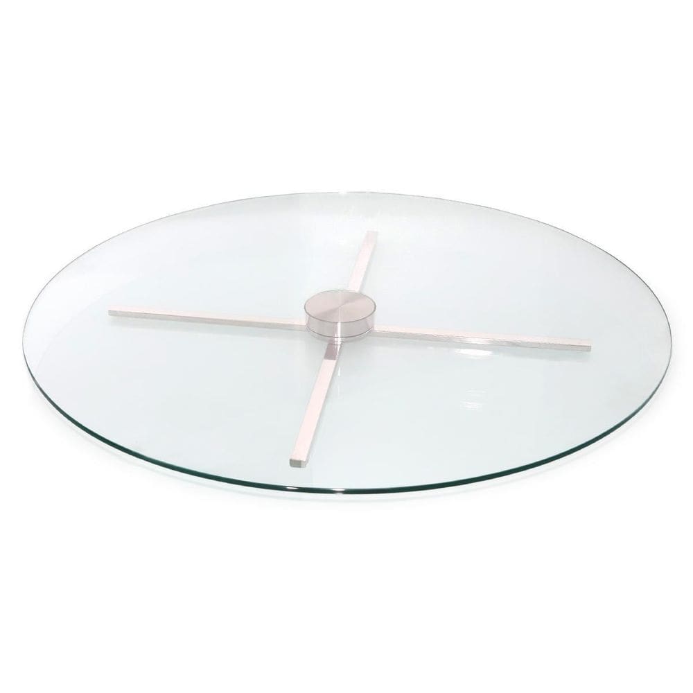 Centro De Mesa Giratório De Vidro E Inox304 Evolution 70Cm