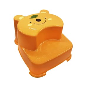 Escadinha Infantil 2 Degraus Laranjado - Suporte 45kg