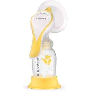 Bomba de mama Medela Harmony Manual com frasco Flex Shields de 150 ml
