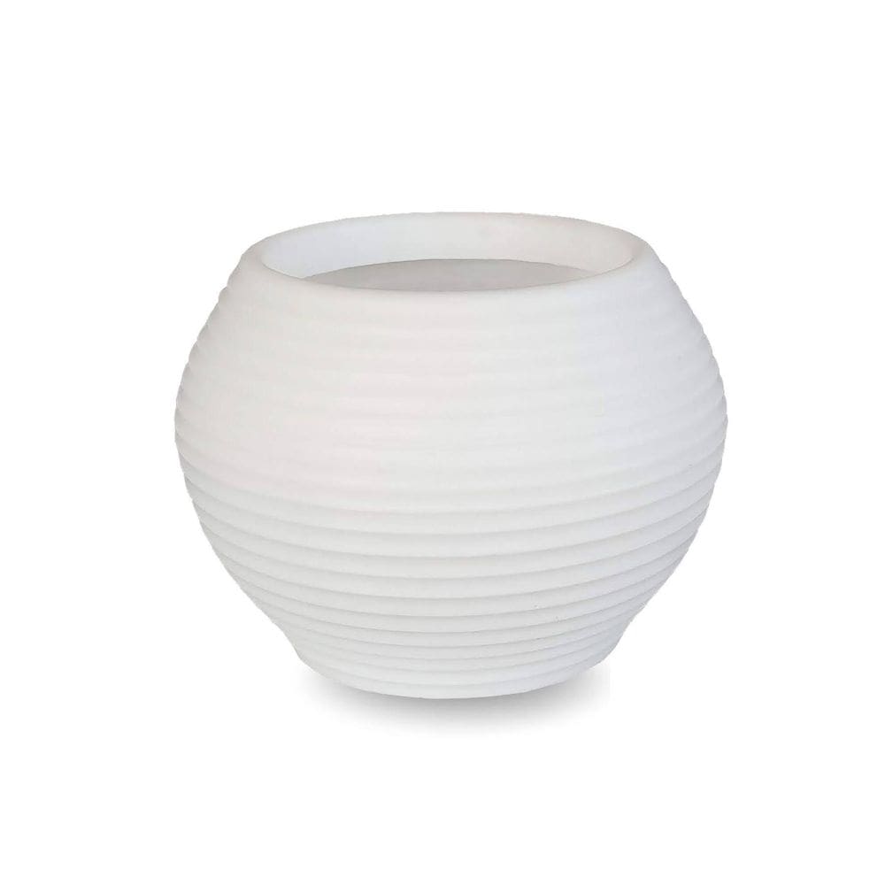 Vaso De Planta Oval Decorativo Polietileno 25X30 Branco