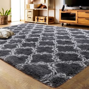 Tapete Area LOCHAS Luxury Shag 180x270cm Geométrico Cinza Escuro