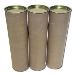 Tubo Papelão Tubete Canudo 100Cm X 6,1Cm Tampa Metal 06 Und