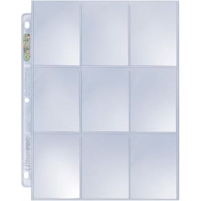 Páginas de armazenamento Ultra Pro Platinum Series de 9 bolsos para cartões colecionáveis