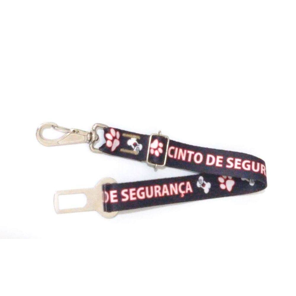 Cinto de Segurança para Cachorro Nylon 25mm Preto  35cm-62cm