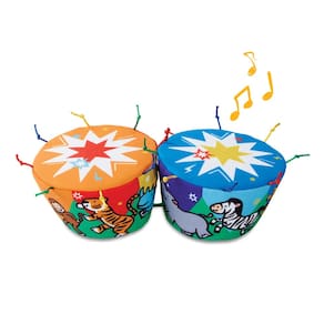 Bateria Bongo Melissa & Doug K`s Instrumento musical macio para crianças