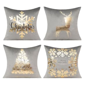 Capas de almofada All Smiles Grey Gold Christmas 45x45cm