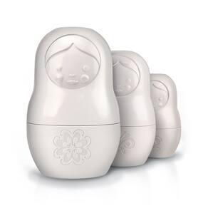 Copos de medição genuínos Fred Matryoshka, conjunto de 6 brancos