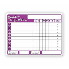 Painel Magnético Quadro De Tarefas Super Nanny Roxo