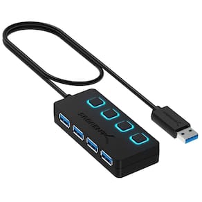 Hub USB SABRENT de 4 portas USB 3.0 com interruptores de alimentação individuais