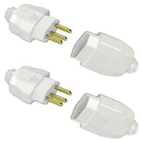 Kit Conjunto Fêmea + Macho 2P+T 10A 250Vca Branco 50 pares
