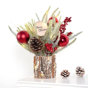 Árvore de Natal N&T NIETING Mini 30cm com enfeites vermelhos