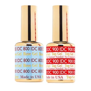 Conjunto de esmaltes em gel DND DC Base Gel 800 e Top Gel No Cleanse 900