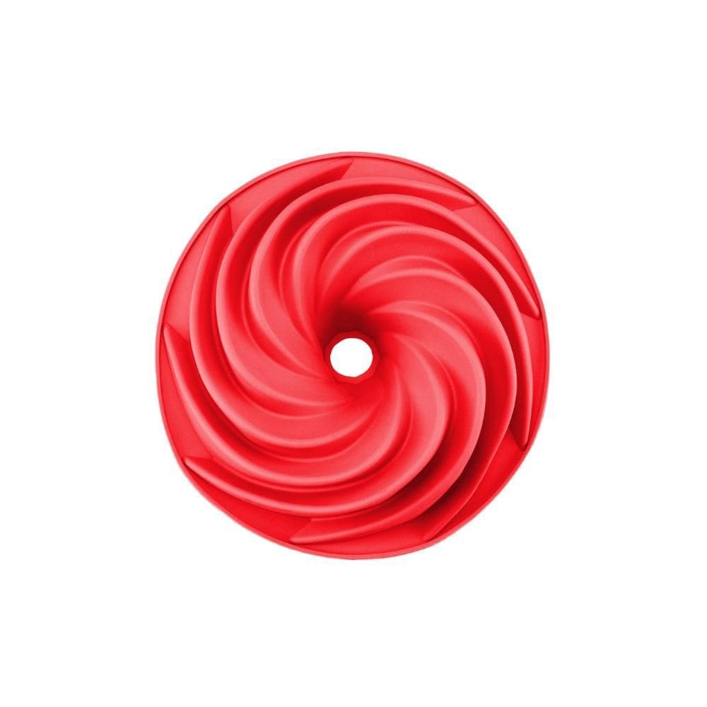 Forma De Bolo Tornado Espiral Vermelha 23Cm - Gmetc28-Red