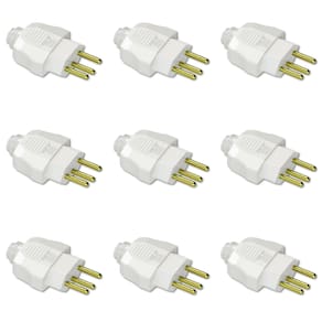 Kit Plugue Macho 2P+T 10A 250Vca Branco 50 peças