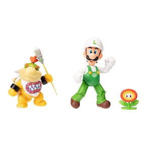 Boneco de ação Super Mario Nintendo, pacote com 2 cm: Fire Luigi & Bowser Jr.