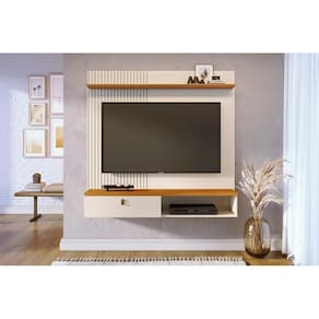 Bancada Suspensa Íris para TV de até 55 polegadas - Cinamomo Off White - Madetec