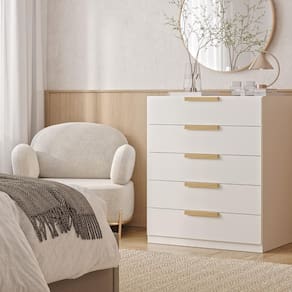 Cômoda 5 Gavetas 80cm Jade CabeCasa MadeiraMadeira Branco