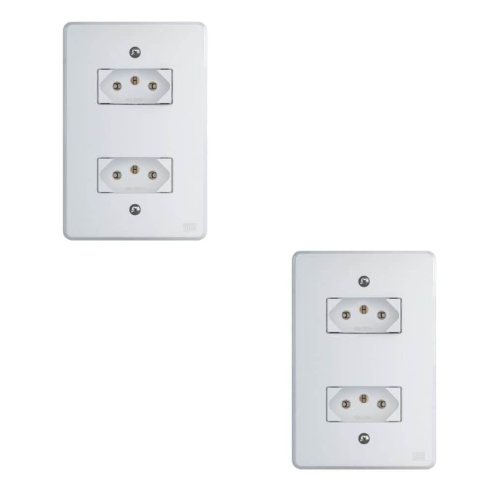 Kit Conjunto Tomada 4x2 | 2 módulos 2P+T 20A 250V 2 peças