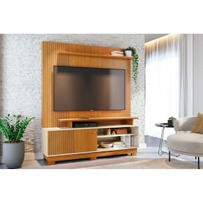 Home Theater Ares para TV de até 75 polegadas (COM PÉS) - Cinamomo / OFF WHITE - Madetec