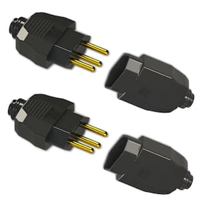 Kit Conjunto Fêmea + Macho 2P+T 20A 250Vca Preto 10 pares