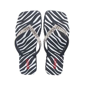 Chinelo Jellys Schutz Tira Metalizada Zebra