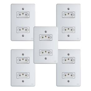 Kit Conjunto Tomada 4x2 | 2 módulos 2P+T 10A 250V 5 peças
