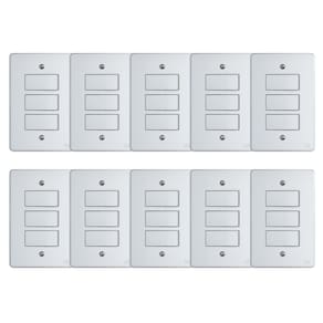 Kit Conjunto Interruptor 4x2 | 3 Teclas Simples 10A 250V 10 peças