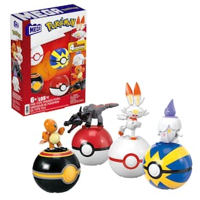 Conjunto de brinquedos de construção Mega Pokémon Fire-Type com 105 peças para crianças
