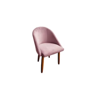 Cadeira jantar Meia Lua Veludo Rosê - Montanaris Decor