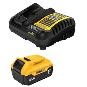 Kit de partida para bateria e carregador DEWALT 20V MAX 5 Ah