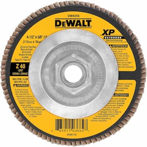 Disco de aba DEWALT DW8254 de aço inoxidável 40-Grit Zirconia XP