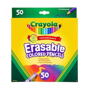 Lápis de cor Crayola Erasable (50 ct) para colorir adultos