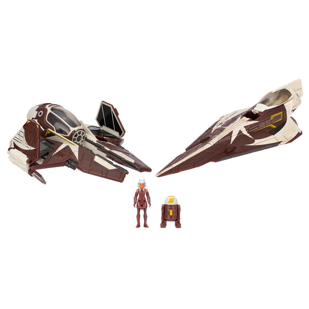 Conjunto de caças estelares Jedi da Toy STAR WARS Micro Galaxy Squadron Ahsoka Tano com 2 veículos e 2 bonecos
