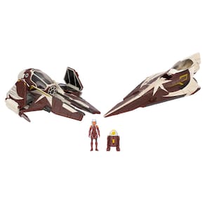 Conjunto de caças estelares Jedi da Toy STAR WARS Micro Galaxy Squadron Ahsoka Tano com 2 veículos e 2 bonecos