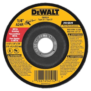 Roda de moagem DEWALT DW4514 1/4 de espessura de 4,5 cm de diâmetro