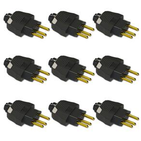 Kit Plugue Macho 2P+T 20A 250Vca Preto 50 peças