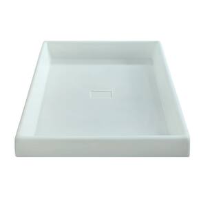 Prato Base Grande Quadrado Vaso Polietileno 40cm Branco