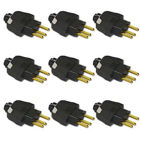 Kit Plugue Macho 2P+T 20A 250Vca Preto 10 peças