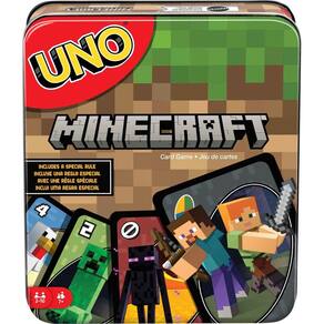 Jogo de cartas Mattel Games UNO Minecraft com gráficos de Minecraft