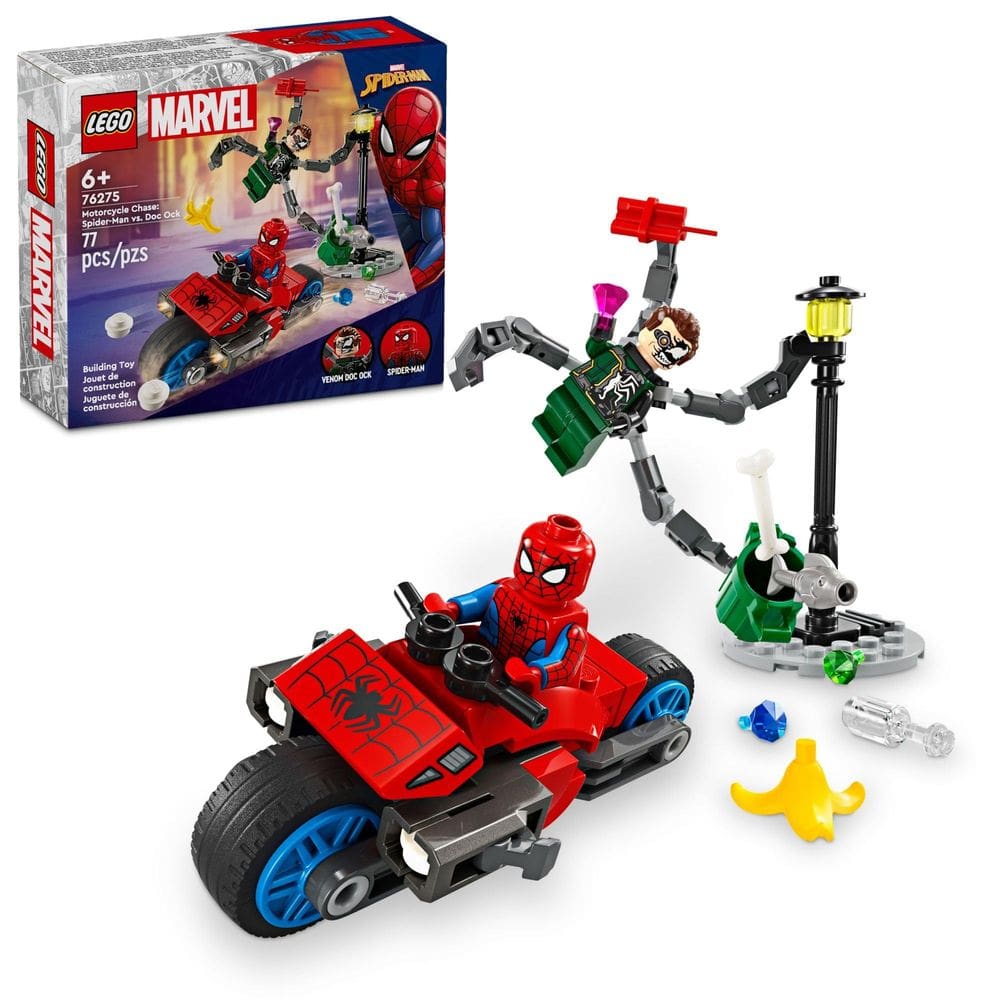 Brinquedo de construção LEGO Marvel Motorcycle Chase 76275
