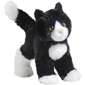 Bicho de pelúcia Douglas Snippy Gato preto e branco 20cm