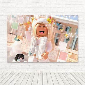 Painel Retangular Sublimado Roblox Menina 2,0X1,5 Frt-4243