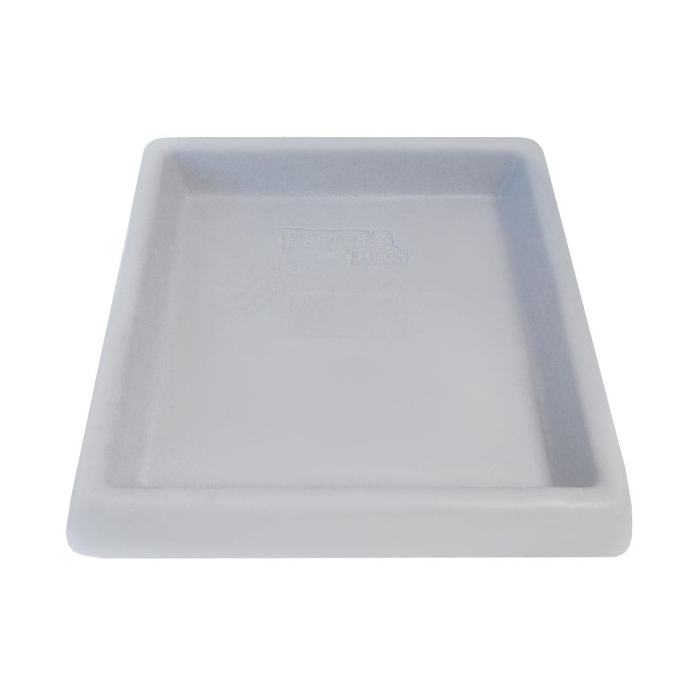 Prato Base Quadrado Vaso Planta Polietileno 22Cm Cinza Claro
