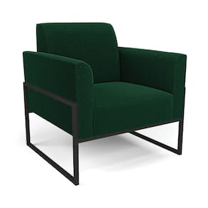 Poltrona Sala Estar Industrial Alta Preto Marisa Bouclê Verde D03 - D`Rossi