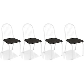 Kit 4 Cadeiras de Cozinha Noruega 2C077 4 Un Branco Fosco/Preto 110 - Kappesberg