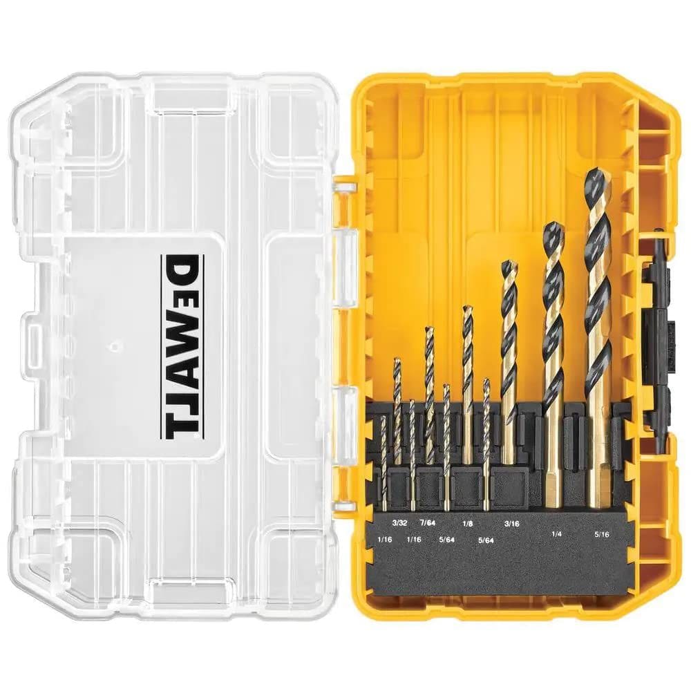 Conjunto de brocas DEWALT preto e dourado de 10 peças (DWA1180)