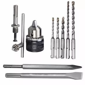 Kit 9 Peças Acessórios SDS Plus p/ Furadeiras - Amatools