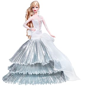 Boneca Barbie Holiday 2008, 20º aniversário com vestido branco