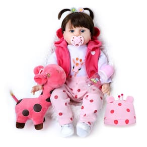 Reborn Baby Doll Kdudgso Lifelike de silicone de 22 polegadas com kit de alimentação